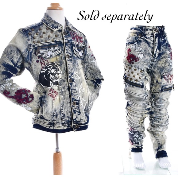 BOYS’ VINTAGE GRAPHIC BIKER JEANS - Picture 4 of 4